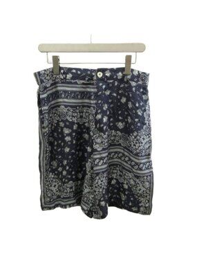 Fendi Bermuda Shorts Paisley Pattern Flower Silk Navy Auvq 48
